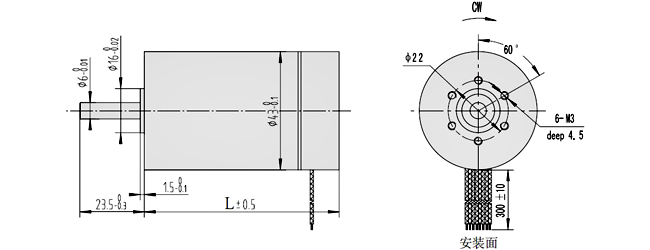 43空心杯無刷電機(jī)參數(shù)-空心杯電機(jī)尺寸圖